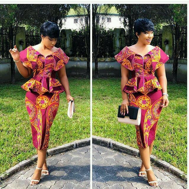40 Peplum Ankara Skirt, Blouse Styles and Stylish African Fashion Designs (30)