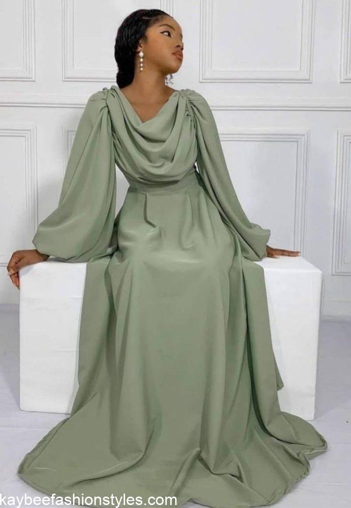 Best Cowl Neck Gown Styles for Ladies in Nigeria