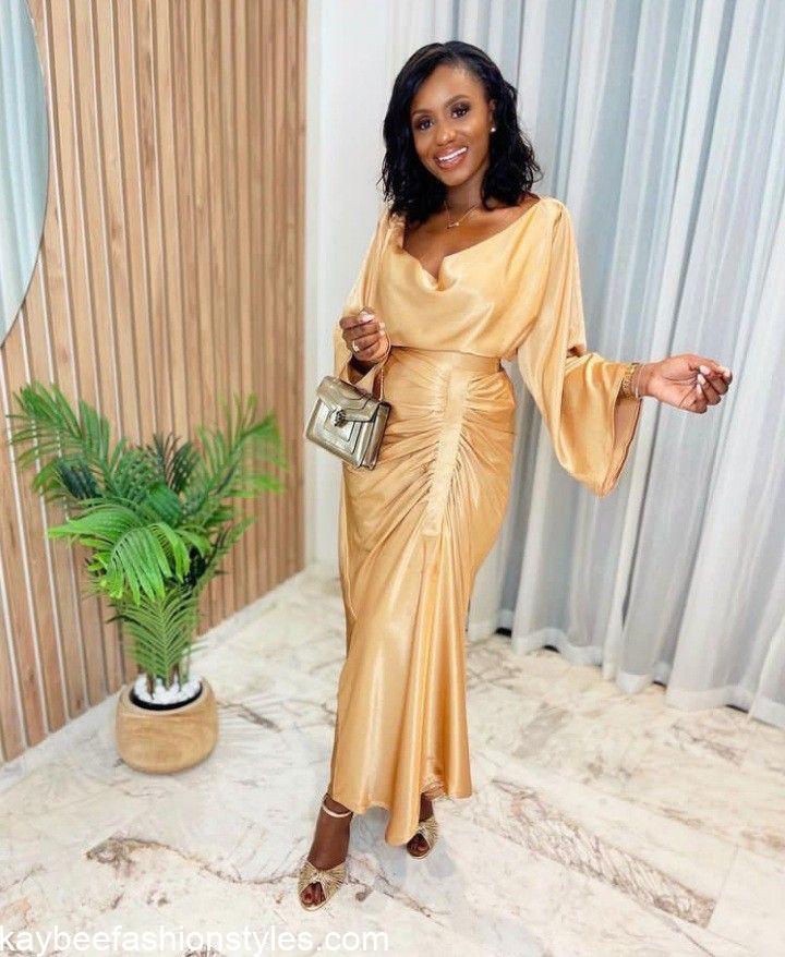 Best Cowl Neck Gown Styles for Ladies in Nigeria